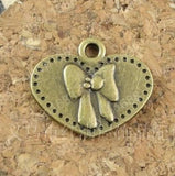 100pcs Antique Bronze Plated Love Butterfly Charms Pendants