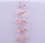 AA White Pearl Earrings 4-6mm Silver Dangle Jewelry