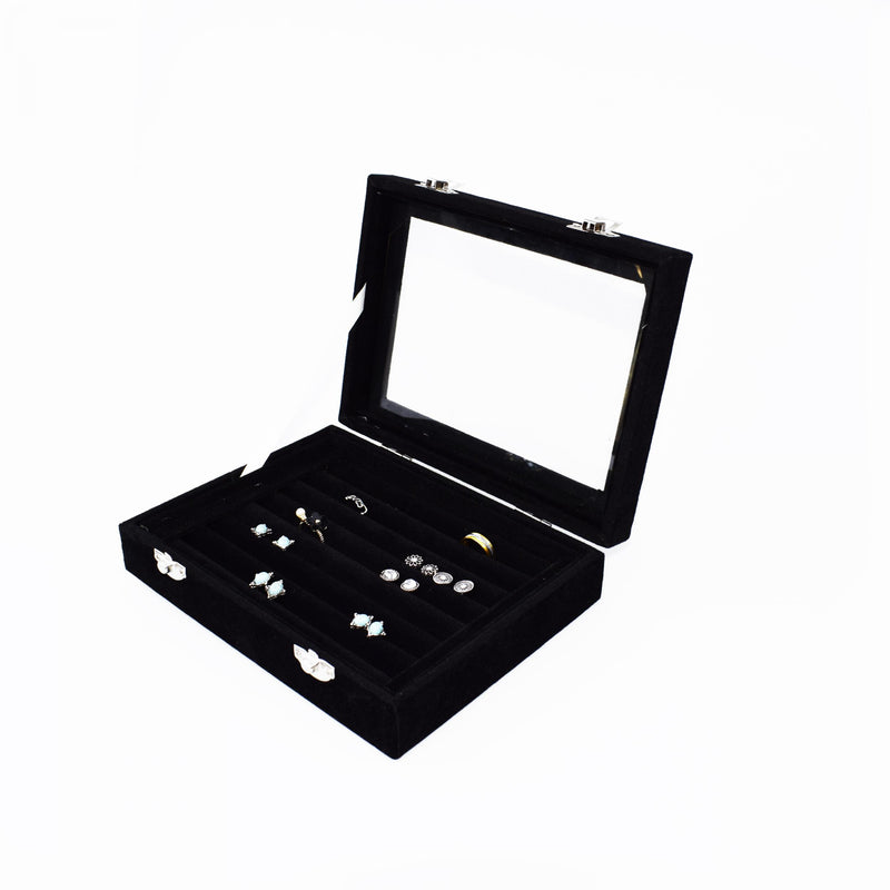 7 Slots Velvet Display Case Earring Ring Organizer