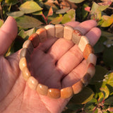 Natural Coral Jade Chrysanthemum Stone Bracelet Bangle Crystal Healing