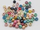 200 Mixed Luster Wood Beads 8mm