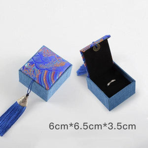 Chinese Dragon Pattern Red Tassel Jewelry Organizer Container
