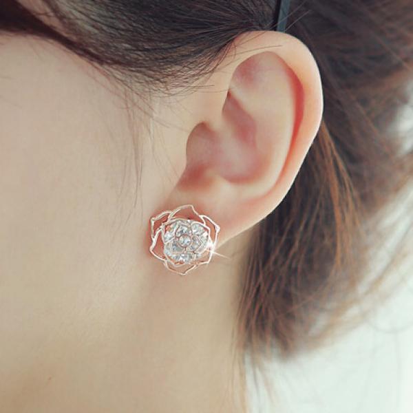 925 Silver Studs Earring CZ Zircon Jewelry Gift Wedding