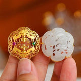 S925 Sterling Silver Hetian Jade Perfume Bag Pendant