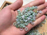 Natural Emerald Three Abacus Beads DIY Bangle Necklace Charm Luck Amulet