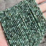 3mm Faceted Green Emerald Stone Beads for Jewelry Making