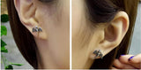 Sterling Silver Tiny Dragon Pterosaurs Dinosaur Stud Earrings