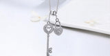 Heart Lock Chain Pendant Necklace 925 Sterling Silver Romantic Jewelry