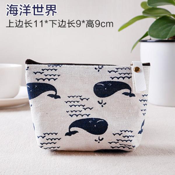 10Pcs Cotton Canvas Coin Purse Key Zipper Storage Necklace Bags