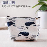 10Pcs Cotton Canvas Coin Purse Key Zipper Storage Necklace Bags