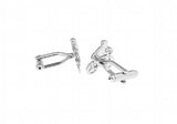 Silver Bicycle Race Cuff Links Brass Material Men Cufflinks