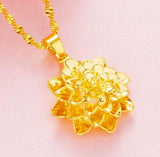 Vietnam Female Octagonal Flower Pendant Gold-Plated Multi-Layer Necklace