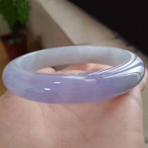Zheru Jewelry Natural Burmese Jade 54-62mm Light Purple Bracelet