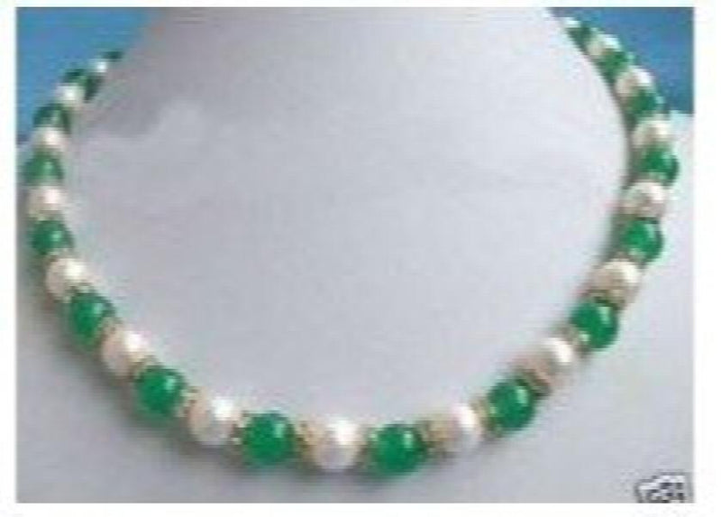 Pearl & Green Jades Necklace