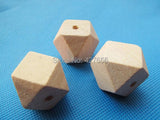 20pcs 30mm Large Unfinished Wooden Spacer Beads, Geometric Figure DIY Accessory