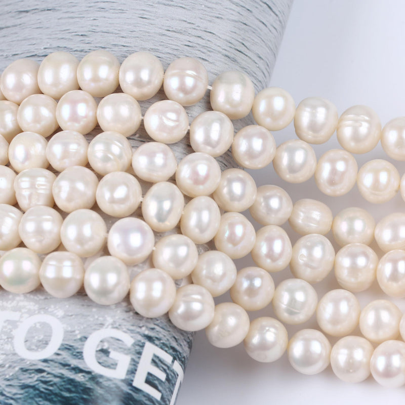 Potato Shape 9-10mm Freshwater Pearl Beads Necklace Making
