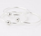 925 Silver Charm Bangle Ball Clasp Clip European Style Bracelet DIY YSZ001