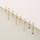 CZ Small Hoop Stud Earrings Sweet Drop Earrings Wedding Party Gift