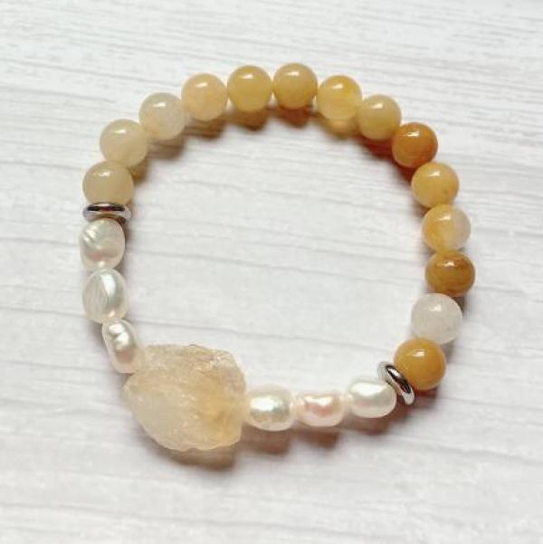 Reiki Healing Crystal Pearl Charm Bracelets