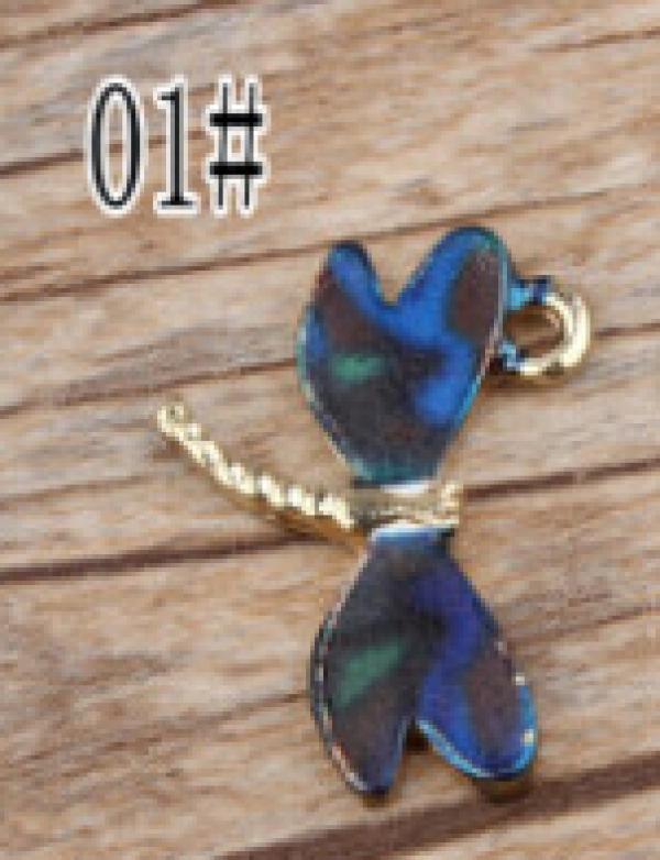 40Pcs Enamel Dragonfly Charms Pendant for Bracelet Ch0106
