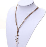 Pearl Jewelry Brown Leather Necklace Freshwater Pearls Wedding Birthday Gift