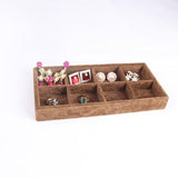 Velvet Jewelry Display Tray 8 Grids Rings Bracelet Earrings Holder Storage Box