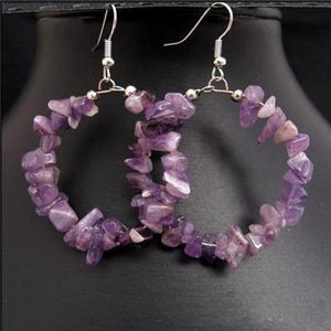 Arrival Gemstone Jewelry Amethyst Baroque Earrings S925 Sterling Silver Hook