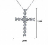 D Moissanite Cross Pendant S925 Silver 18k Plated Necklace