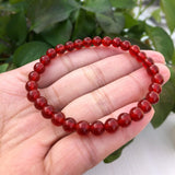 Natural Red Agate Carnelian Bracelet Round Bead Crystal Quartz Healing Stone