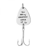 Engrave Guitar Pick Fishing Hook Keyring Dad Hook Keychain Father Grandpa