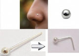 Sterling Silver Nose Stud Piercing Ring Ear Earring Pin 20pcs/box