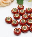 50 Pcs Mixed Color Ceramic DIY Loose Beads, Jewelry Finding