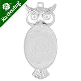 20pcs Owl Pendant Tray 25x35mm Oval Pendant Bezel Metal Filled Pendant Blank