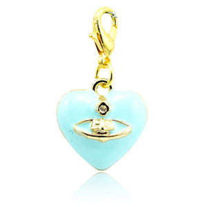 Enamel Heart Pendants Lobster Clasp Charm for Women Necklaces