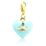 Enamel Heart Pendants Lobster Clasp Charm for Women Necklaces