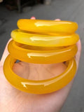 Zheru Natural Agate Chalcedony Yellow Bracelet 54-64mm Princess Jewelry