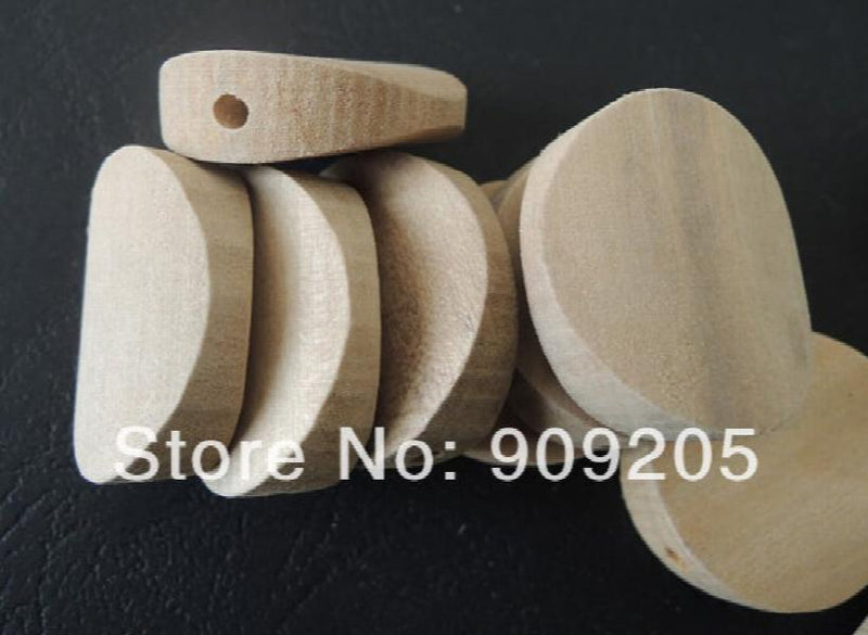 50pcs Natural Oval Round Wood Bead Unfinished Wooden Accessories for DIY