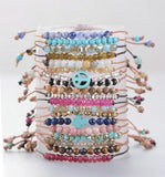 Girls Bracelet Natural Stone Friendship Beaded Bohemia Cord Bracelet