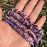 Natural Charoite Chips Oval Shape Beads DIY Bracelet Earring Crystal Quartz