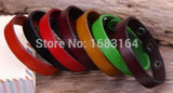7pc Plain Leather Wristband Bracelet Cuff Unisex Mens