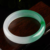 Zheru Jewelry Natural Myanmar Jadeite 54-64mm Ice Two-Tone Bracelet Princess