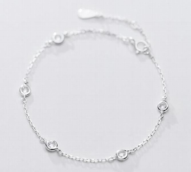 Sterling Silver Diamond Chain Hand Jewelry