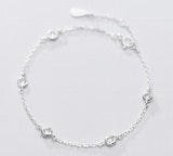 Sterling Silver Diamond Chain Hand Jewelry