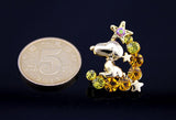 Dog Corsage Hat Antique Plated Pearl Brooch