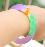 Natural Jade Bangle Bracelet Hand-Carved Fine Charm Jewelry