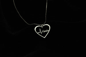 Personalized Heartbeat Necklace,Custom Name Necklace,Graduation Gift for Nurse