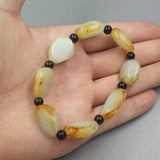 Zheru Hetian Jade Two-Color Bracelet Men Women Jewelry
