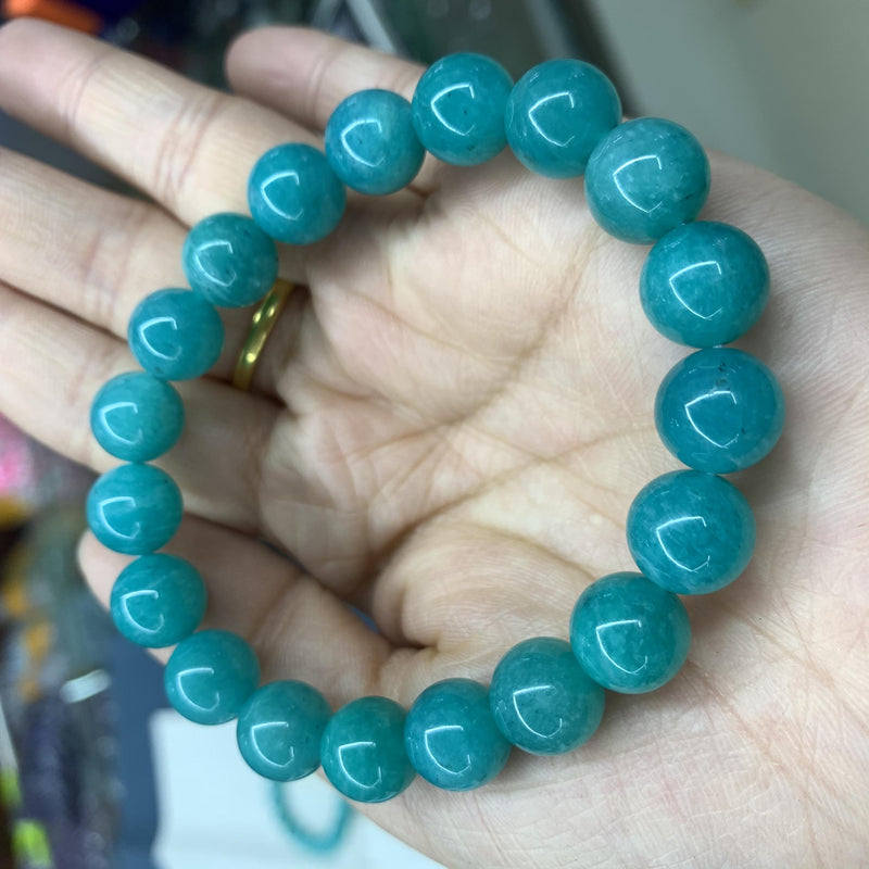 10mm Natural Amazonite Round Green Necklace Hand String Bracelet