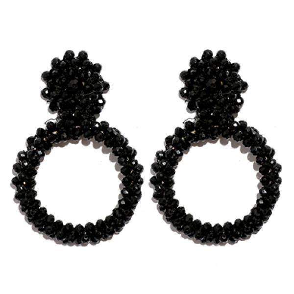 Glass Beads Statement Earrings Geometric Stud Earring