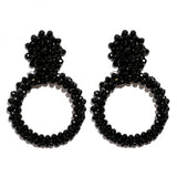 Glass Beads Statement Earrings Geometric Stud Earring